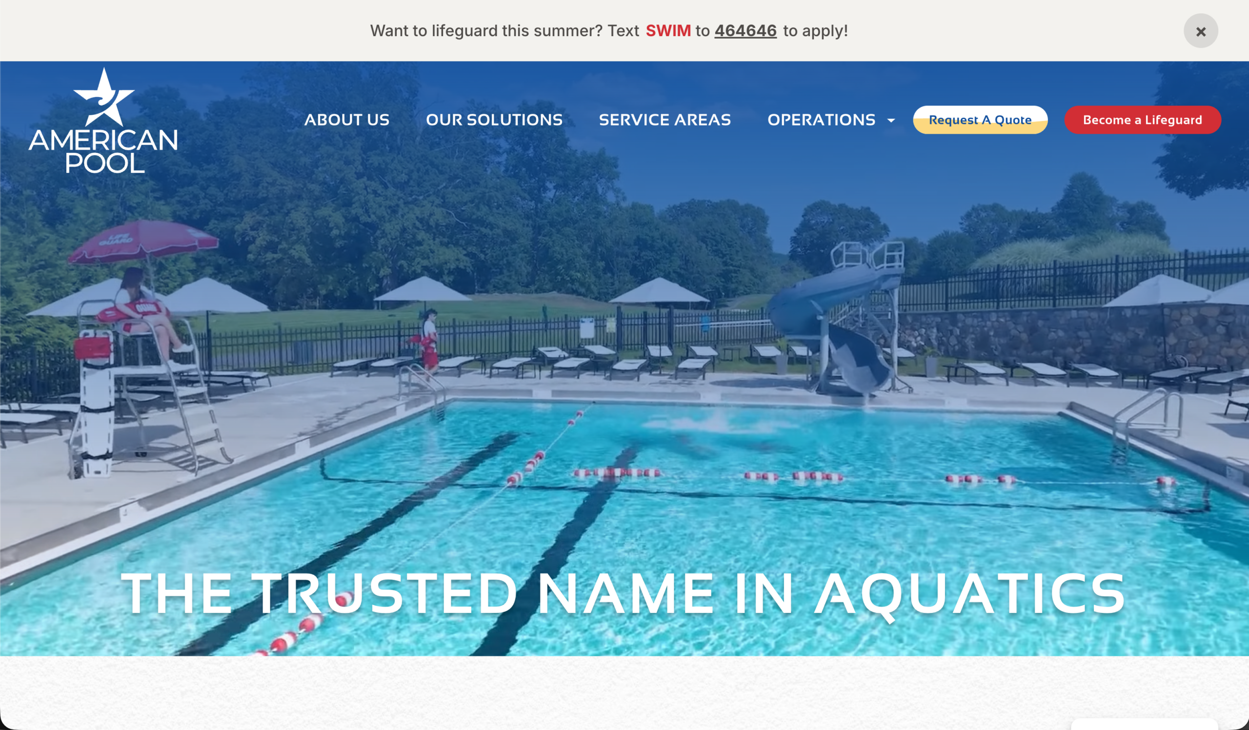 American Pool website screenshot