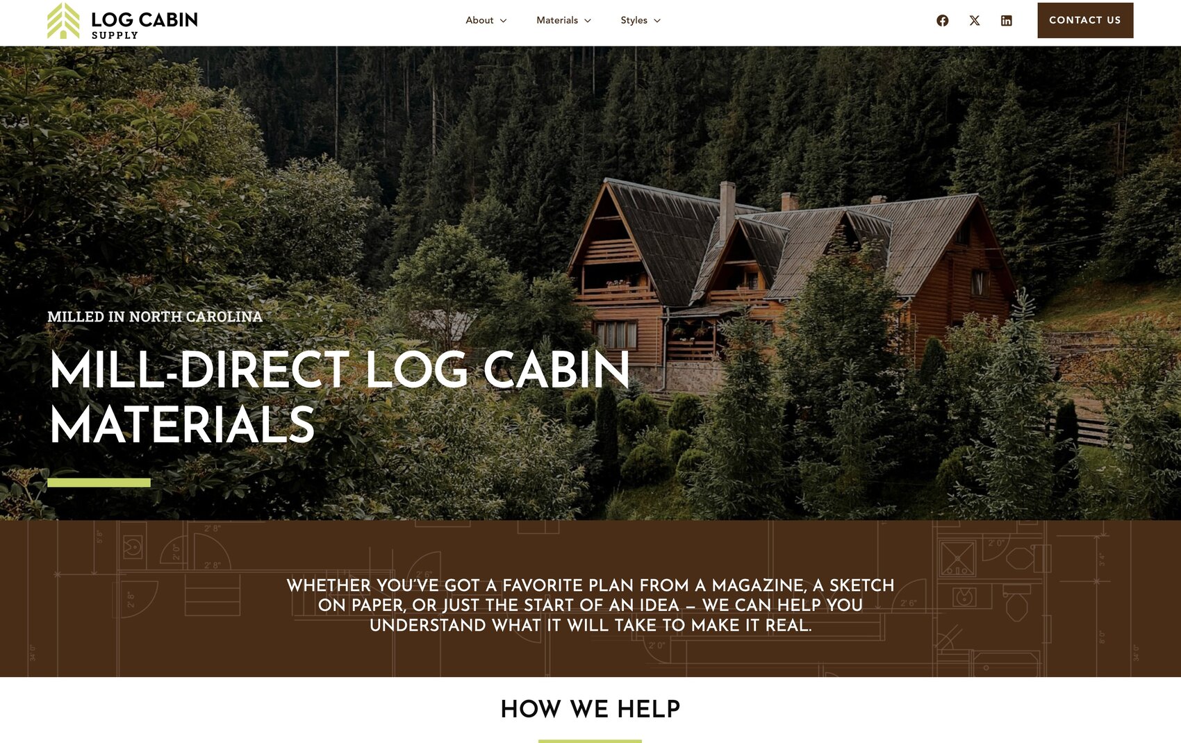 Log Cabin Supply website screenshot