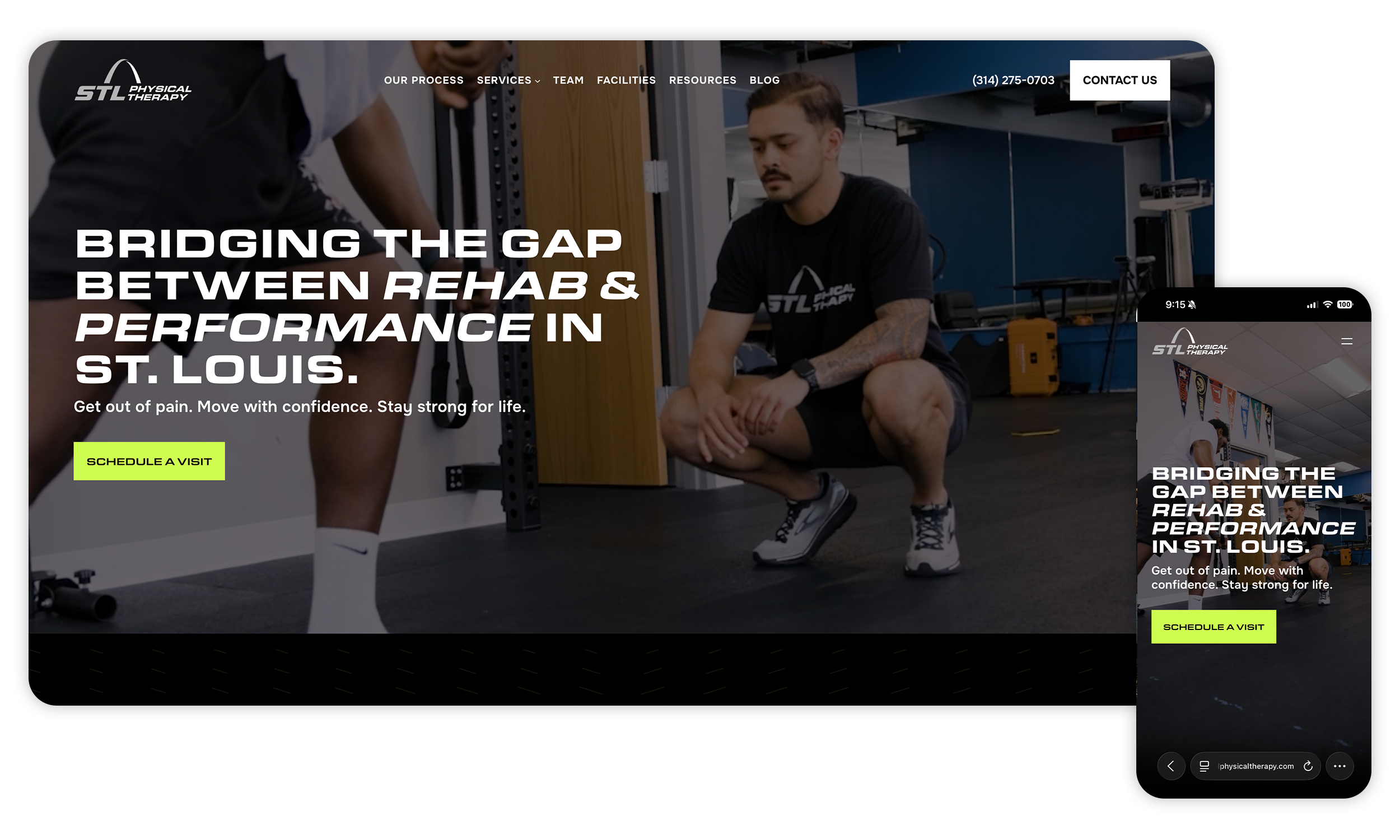 STL Physical Therapy Responsive Screen Mockup