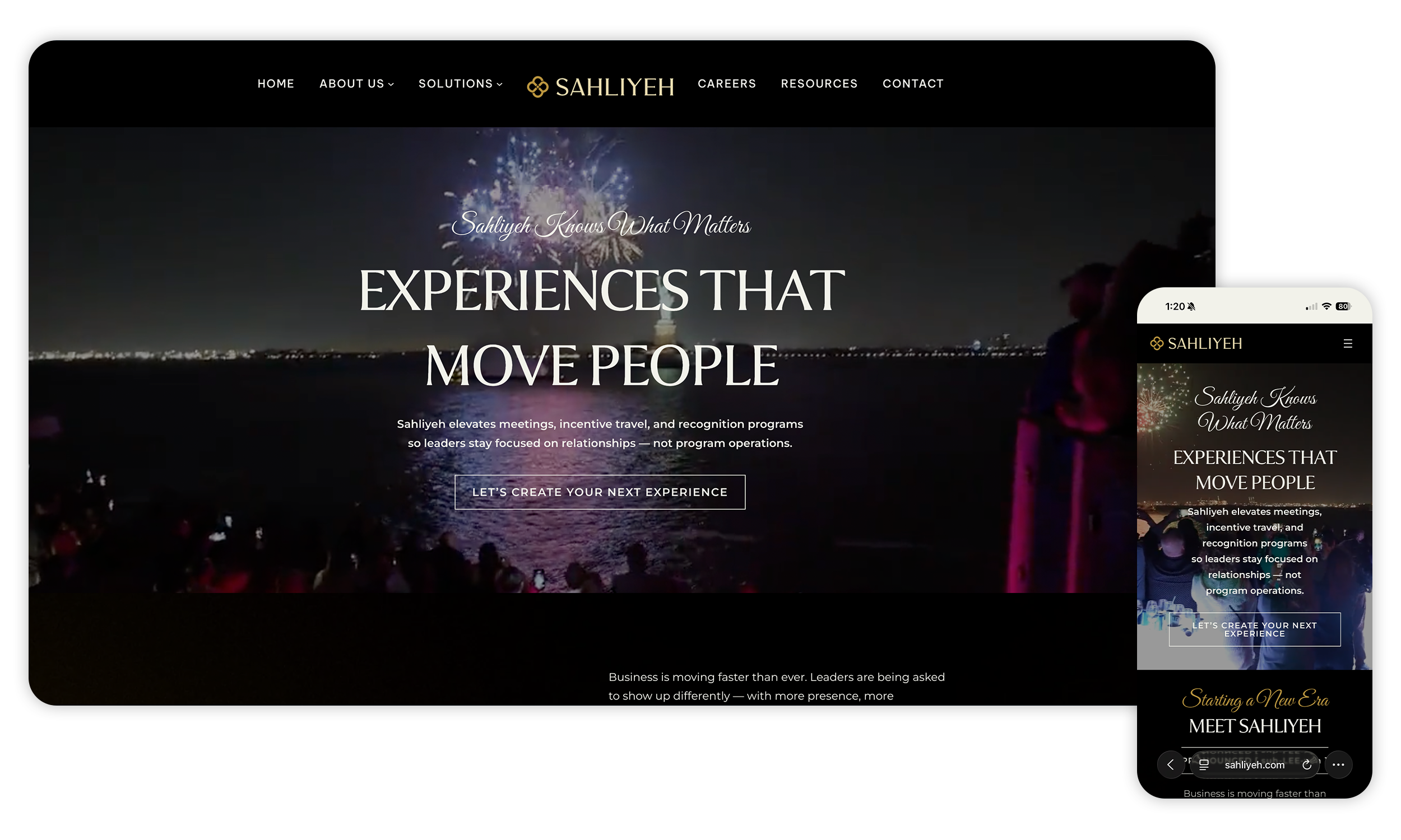 Sahliyeh website responsive screen mockup