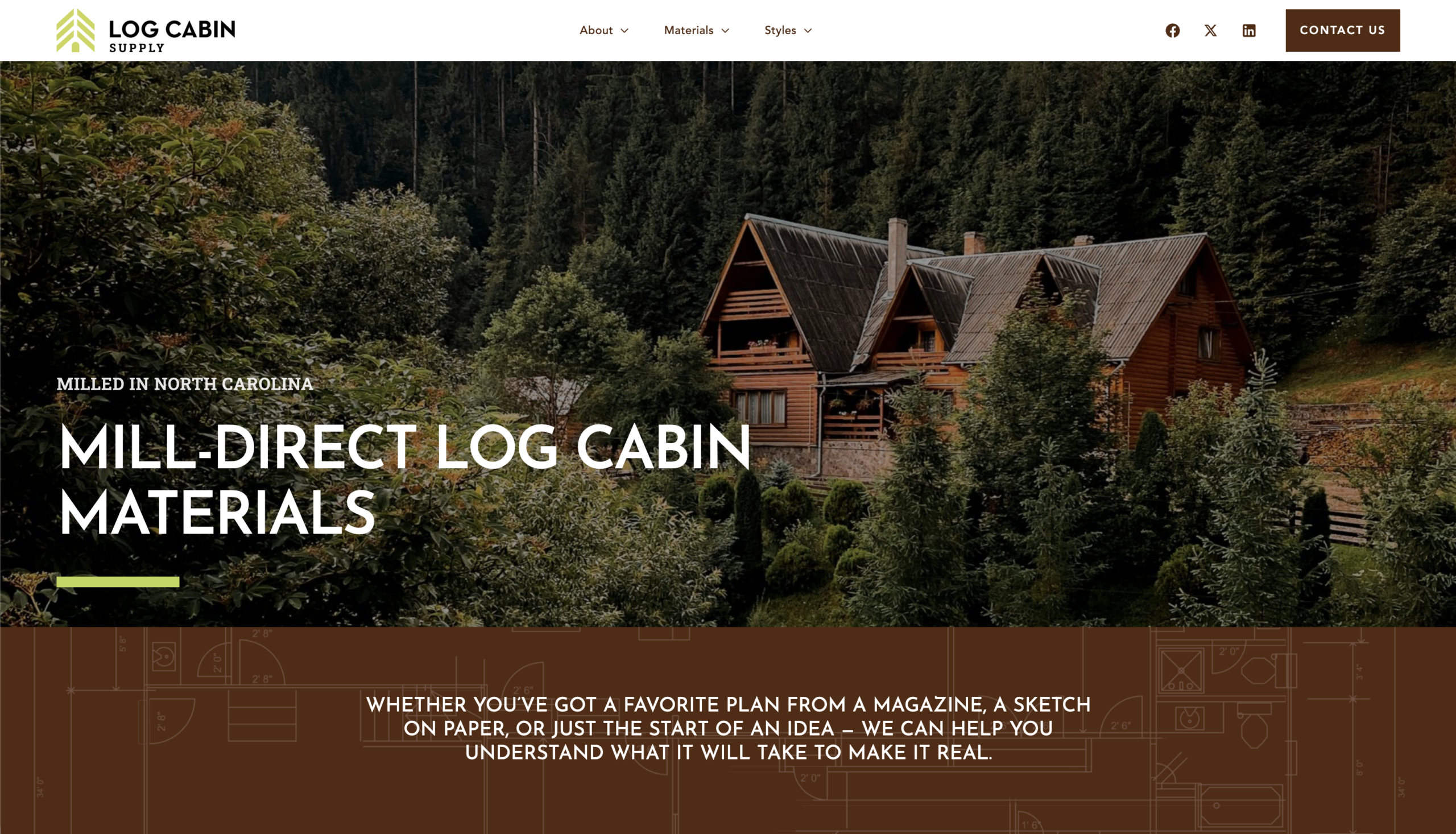 Log Cabin Supply homepage